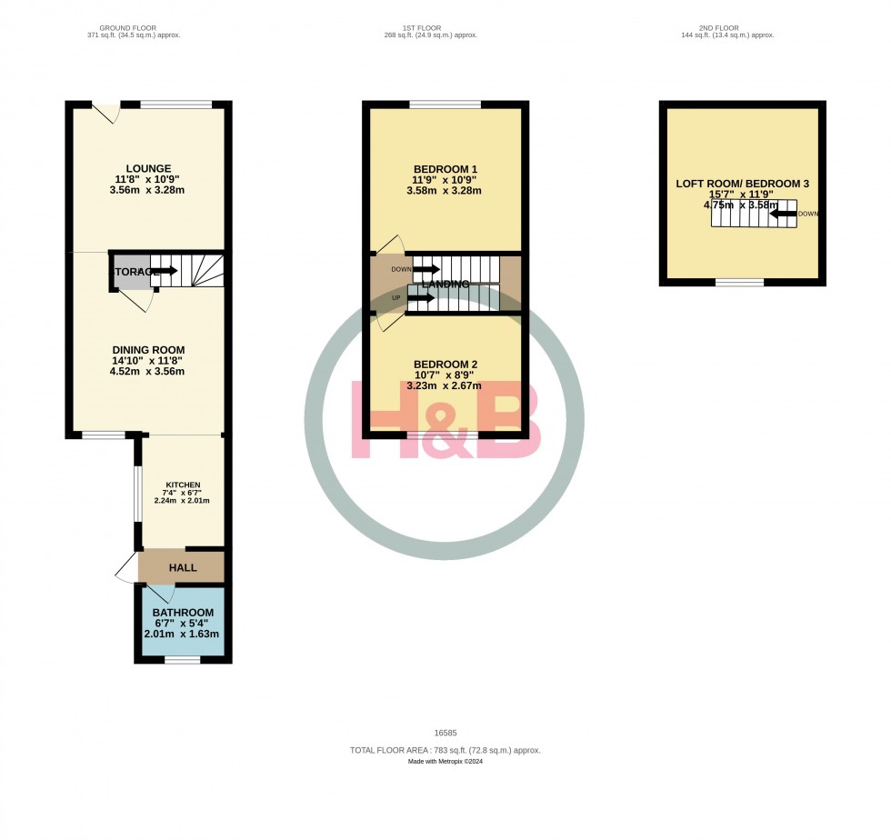 Floorplan for Bury Road, Old Harlow