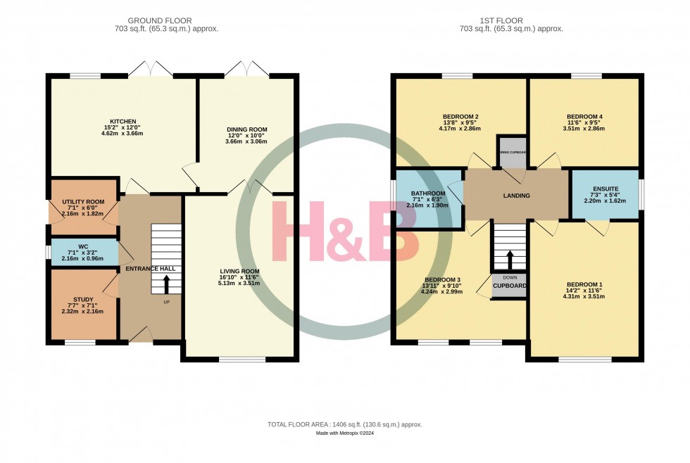 Floorplan for Taylor Close, Harlow