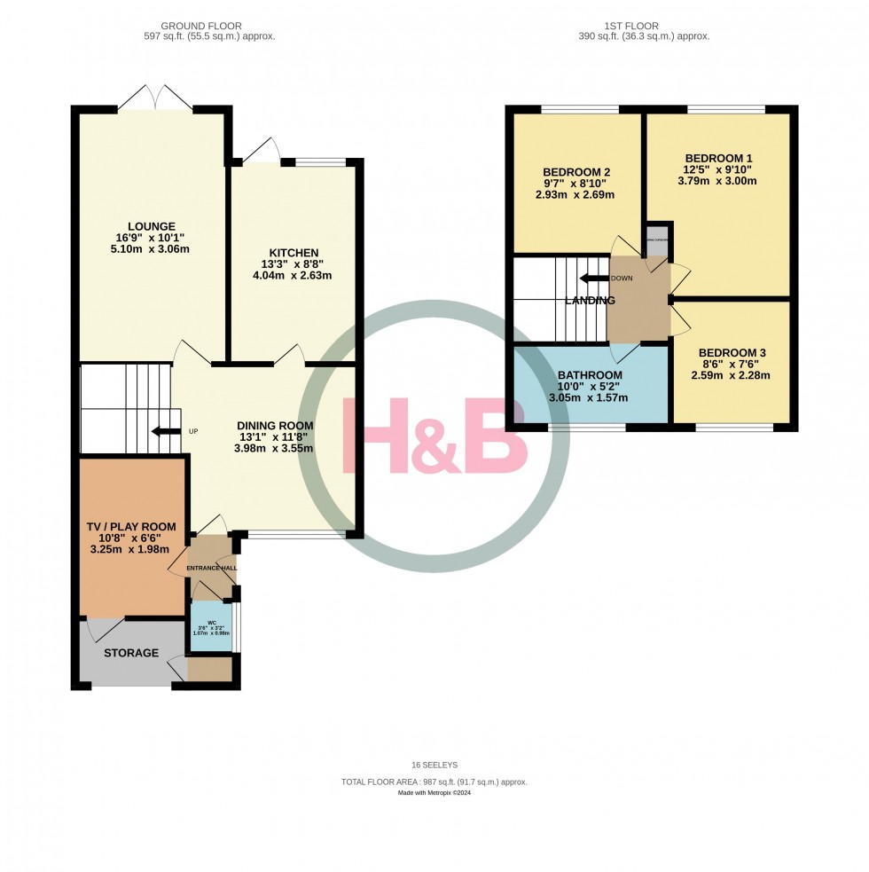 Floorplan for The Seeleys, Old Harlow