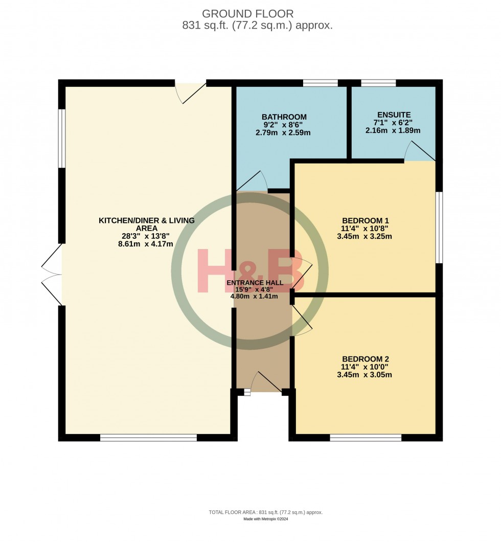 Floorplan for Manor Road, Old Harlow