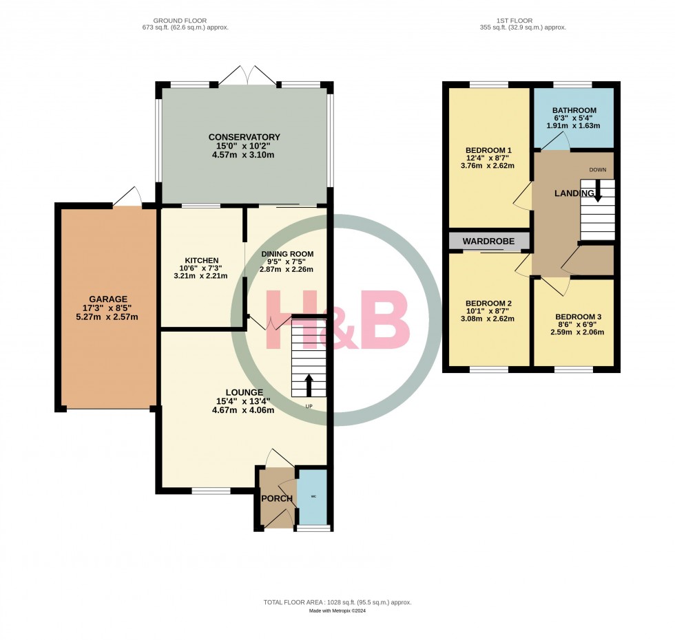 Floorplan for Sheldon Close, Church Langley