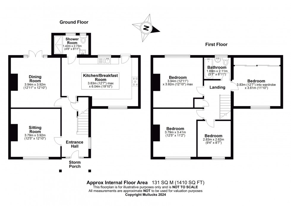 Floorplan for Elm Close, Epping Green