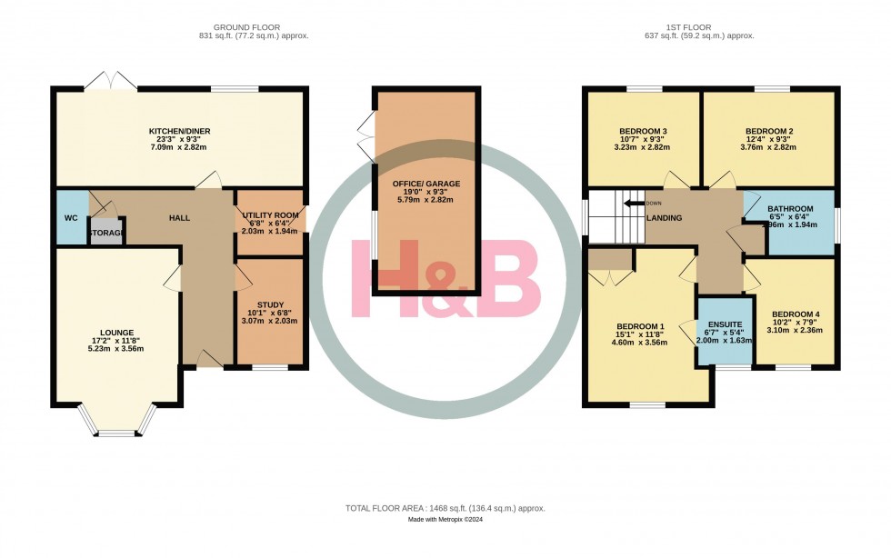 Floorplan for Hodgson Way, Gilston, CM20 2FR